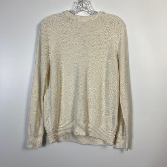Zara Knit Cable Sweater Keyhole Back Ecru Size M - Picture 3 of 10
